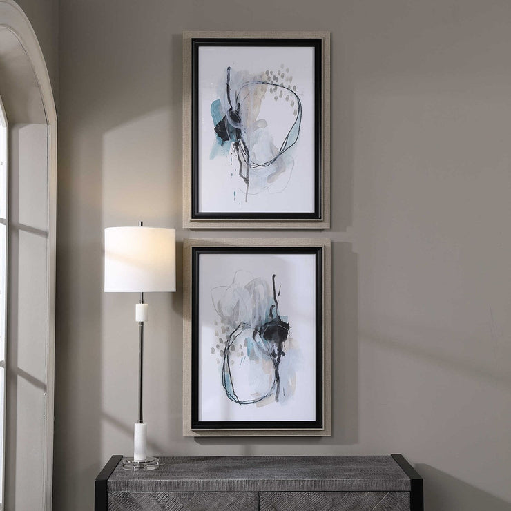 Uttermost Force Reaction Modern Abstract Set of 2 Framed Prints