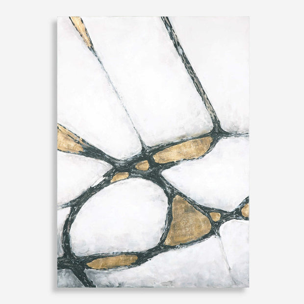 Uttermost Abstract In Gold And Black Hand Painted Canvas