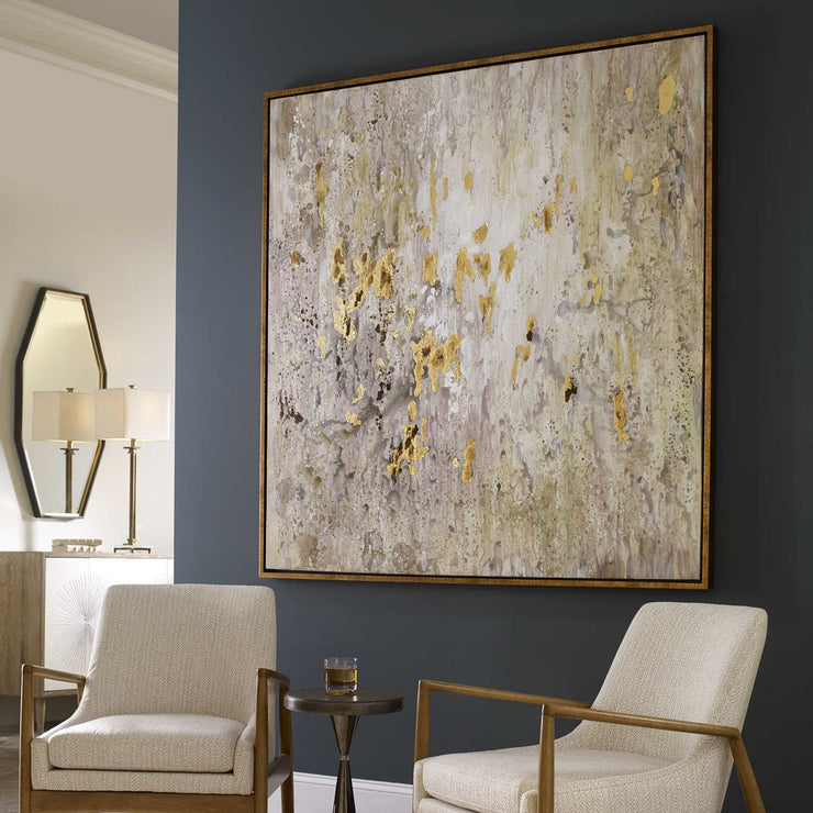 Uttermost Golden Raindrops Hand Painted Canvas