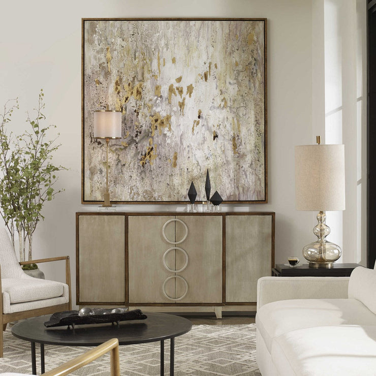 Uttermost Golden Raindrops Hand Painted Canvas
