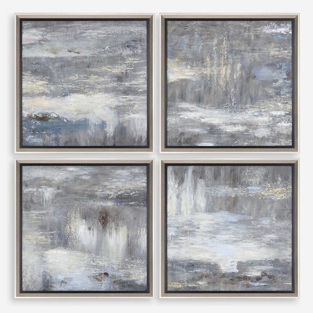 Uttermost Shades Of Gray Set of 4 Hand Painted Canvases