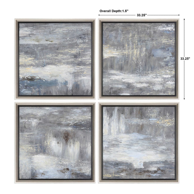 Uttermost Shades Of Gray Set of 4 Hand Painted Canvases