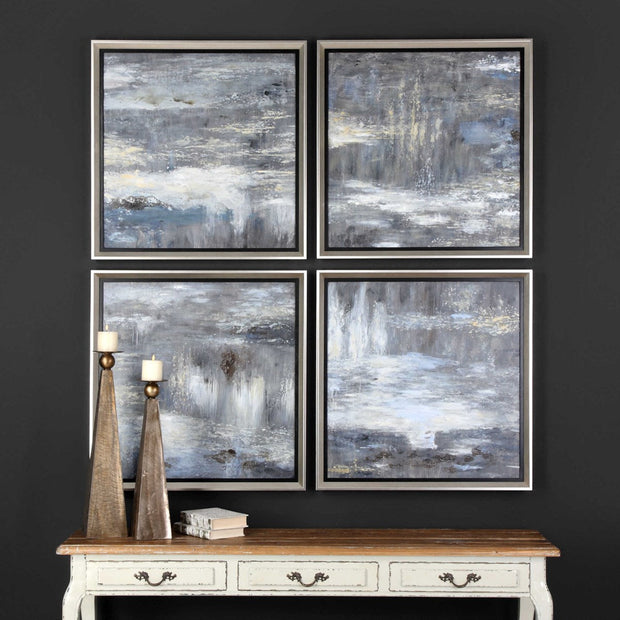 Uttermost Shades Of Gray Set of 4 Hand Painted Canvases