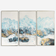 Uttermost Crashing Waves Set of 3 Hand Painted Canvases