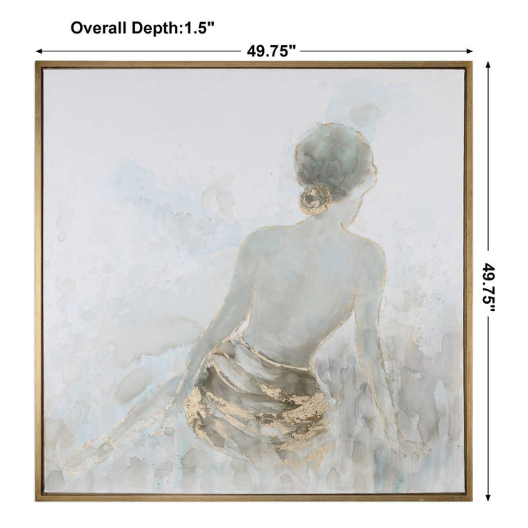 Uttermost Gold Highlights Contemporary Hand Painted Canvas