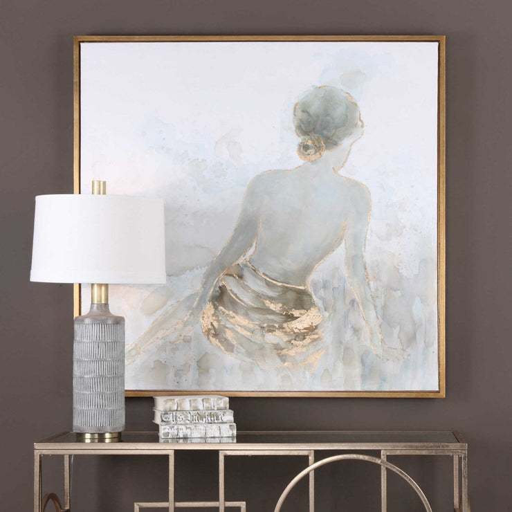 Uttermost Gold Highlights Contemporary Hand Painted Canvas