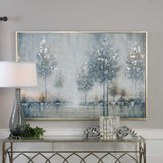Uttermost Walk In The Meadow Snowy Lake Hand Painted Canvas