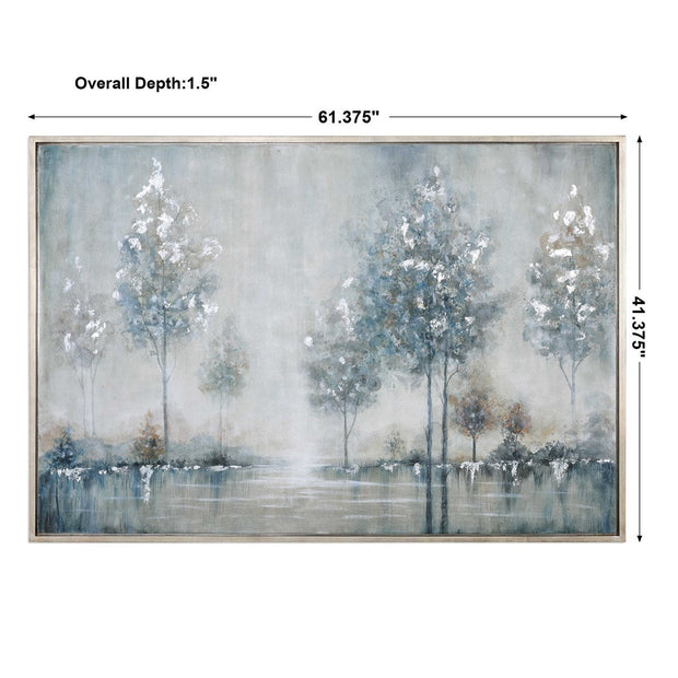 Uttermost Walk In The Meadow Snowy Lake Hand Painted Canvas