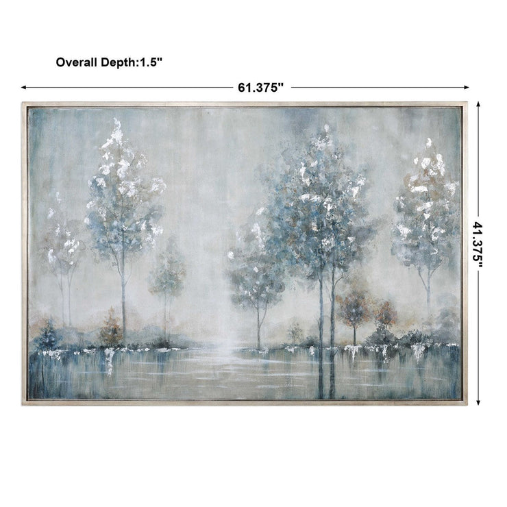 Uttermost Walk In The Meadow Snowy Lake Hand Painted Canvas