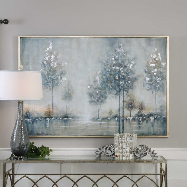 Uttermost Walk In The Meadow Snowy Lake Hand Painted Canvas