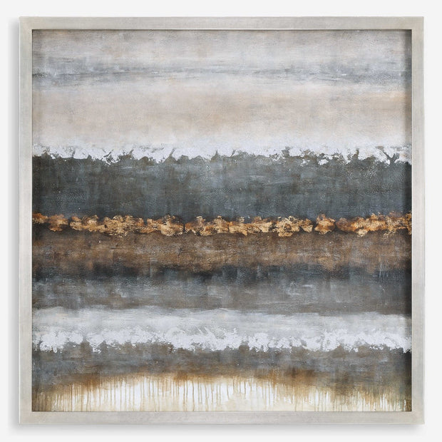 Uttermost Layers Metallic Neutrals Hand Painted Canvas