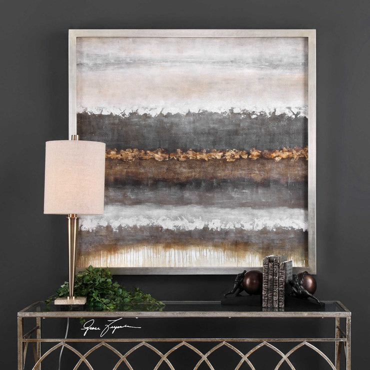 Uttermost Layers Metallic Neutrals Hand Painted Canvas