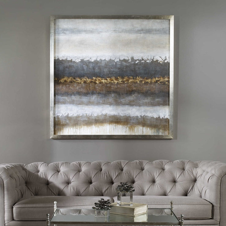 Uttermost Layers Metallic Neutrals Hand Painted Canvas