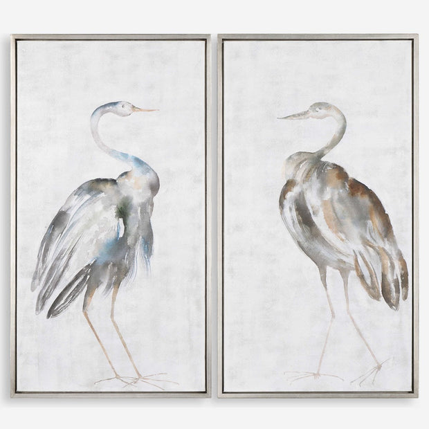 Uttermost Summer Birds Coastal Set of 2 Hand Painted Canvase