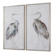 Uttermost Summer Birds Coastal Set of 2 Hand Painted Canvase