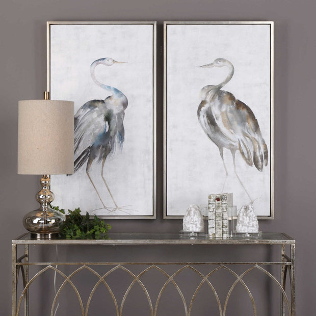 Uttermost Summer Birds Coastal Set of 2 Hand Painted Canvase