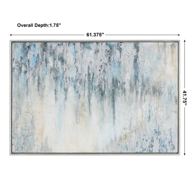 Uttermost Overcast Cool Blue and Gray Hand Painted Canvas