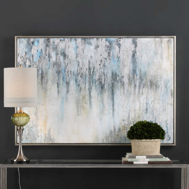 Uttermost Overcast Cool Blue and Gray Hand Painted Canvas