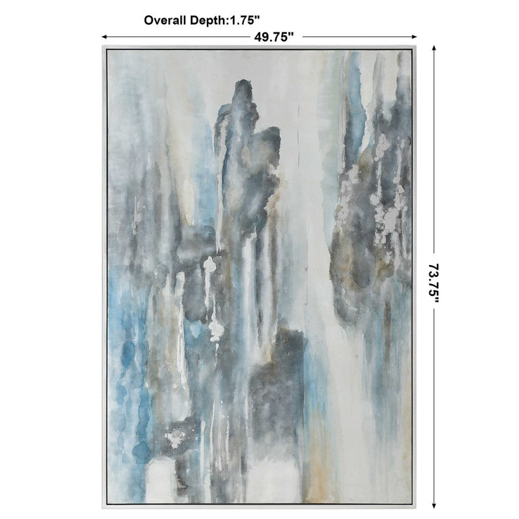 Uttermost Celebrate Blue and Gray Modern Abstract Hand Painted Canvas