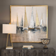 Uttermost Regatta Contemporary Coastal Hand Painted Canvas