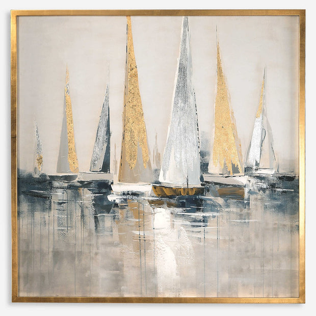 Uttermost Regatta Contemporary Coastal Hand Painted Canvas