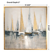 Uttermost Regatta Contemporary Coastal Hand Painted Canvas