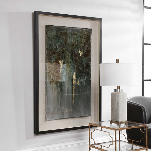 Uttermost Rustic Patina Hand Painted Metal Sheet Contemporary Grande Framed Print