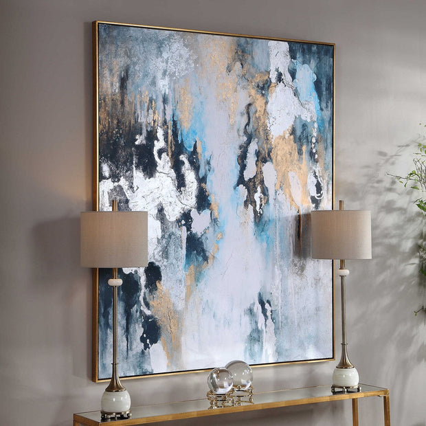 Uttermost Stormy Seas Abstract Hand Painted Canvas