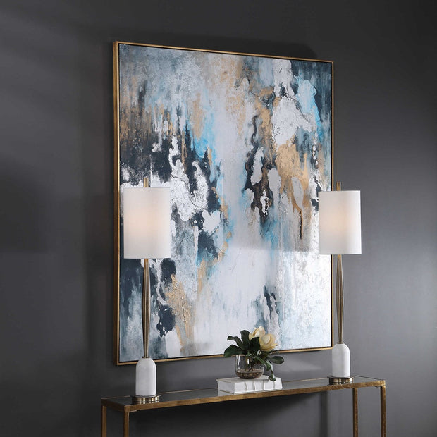 Uttermost Stormy Seas Abstract Hand Painted Canvas