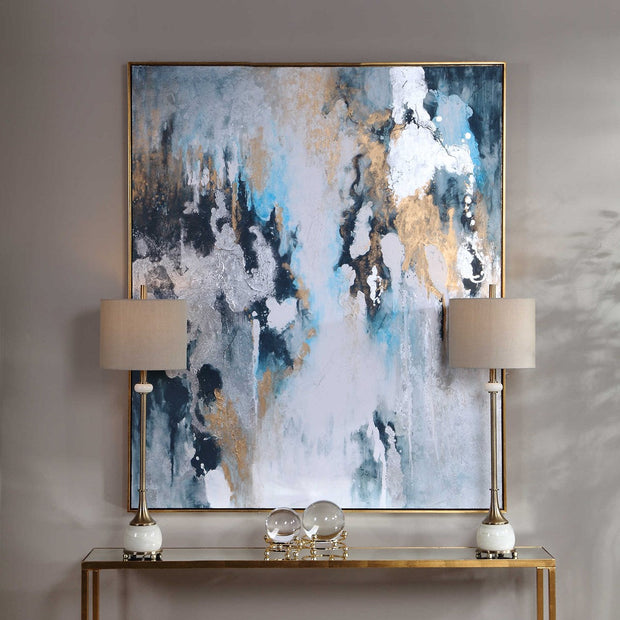 Uttermost Stormy Seas Abstract Hand Painted Canvas