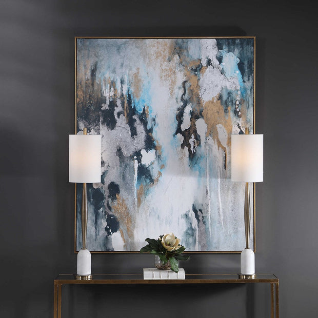 Uttermost Stormy Seas Abstract Hand Painted Canvas