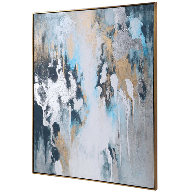 Uttermost Stormy Seas Abstract Hand Painted Canvas