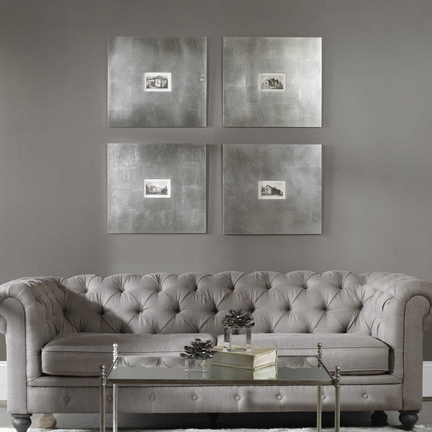 Uttermost Historical Buildings Black and White Set of 4 Framed Prints