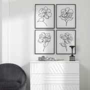 Uttermost Bloom Black and White Florals Set of 4 Framed Prints
