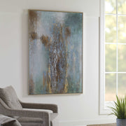 Uttermost Rendezvous Blue and Green Abstract Hand Painted Canvas