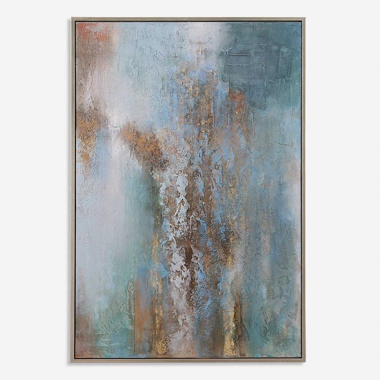 Uttermost Rendezvous Blue and Green Abstract Hand Painted Canvas