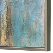 Uttermost Rendezvous Blue and Green Abstract Hand Painted Canvas