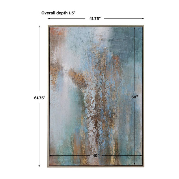 Uttermost Rendezvous Blue and Green Abstract Hand Painted Canvas