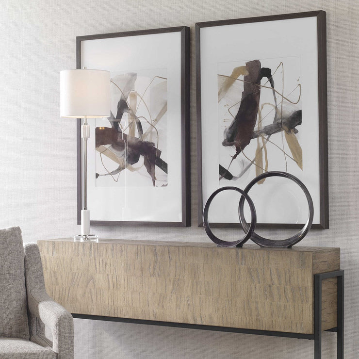 Uttermost Burgundy Interjection Set of 2 Framed Prints