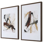 Uttermost Burgundy Interjection Set of 2 Framed Prints