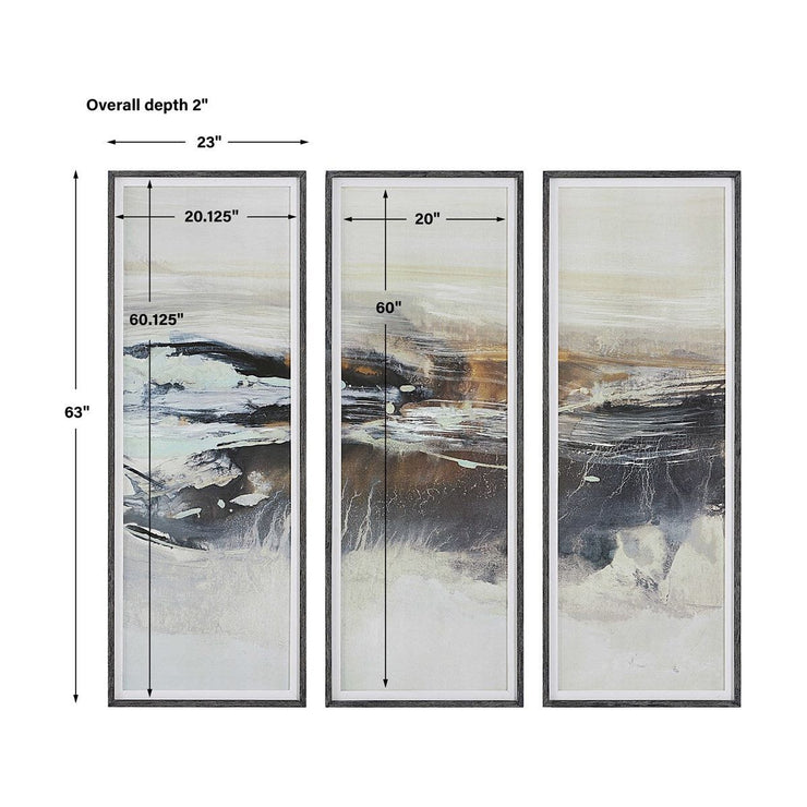 Uttermost Graphite Horizon Set of 3 Framed Prints