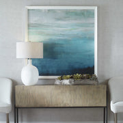 Uttermost Cancun Teal Waters White Framed Print