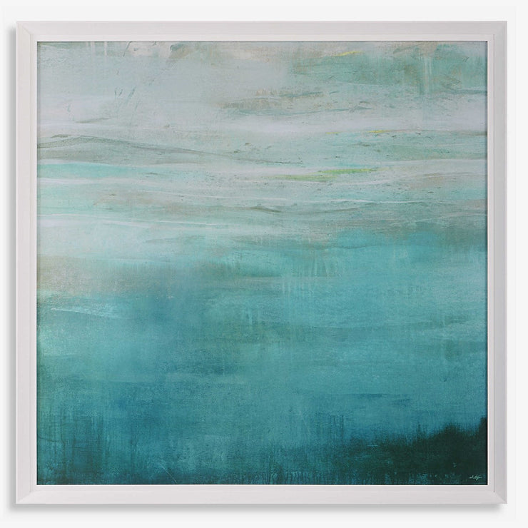 Uttermost Cancun Teal Waters White Framed Print