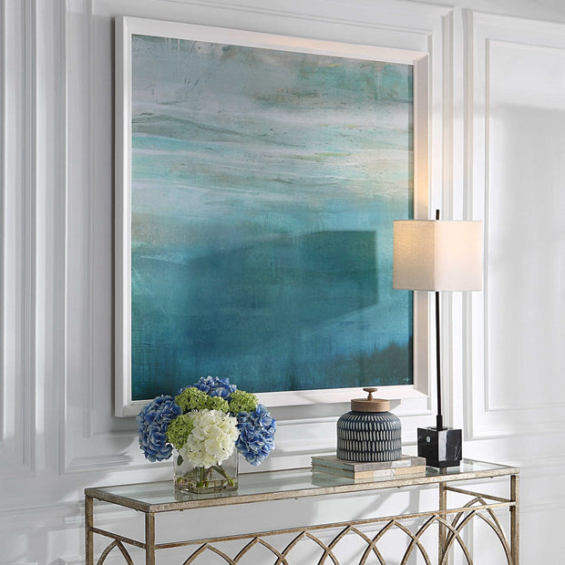 Uttermost Cancun Teal Waters White Framed Print