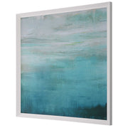 Uttermost Cancun Teal Waters White Framed Print