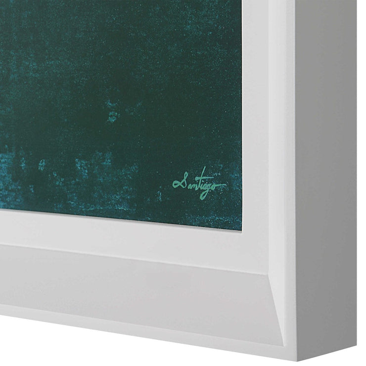 Uttermost Cancun Teal Waters White Framed Print