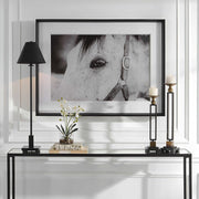 Uttermost Eye Of The Beholder Black and White Horse Framed Print