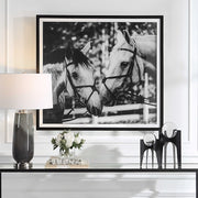 Uttermost Apple Of My Eye Black and White Horses Framed Print