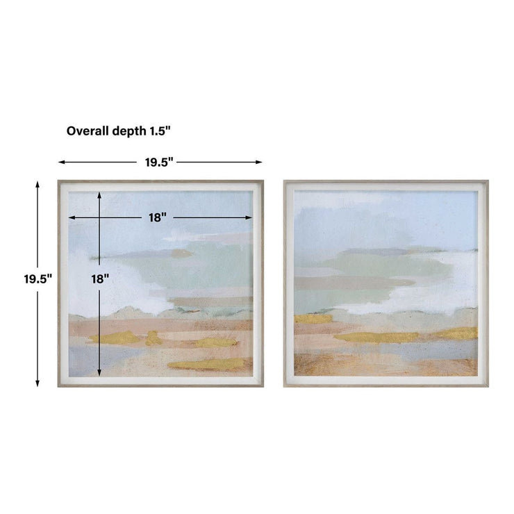 Uttermost Abstract Coastline Set of 2 Framed Prints
