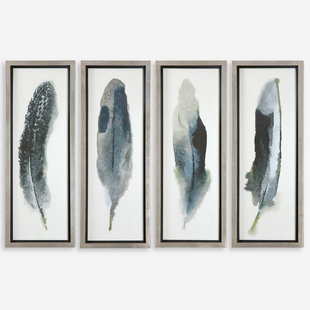 Uttermost Feathered Beauty Set of 4 Contemporary Framed Prints